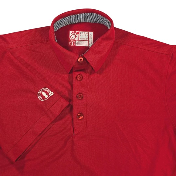 Chick-fil-A Polo Shirt Adult Size M Red Oobe Team Style Short Sleeve Polyester - Picture 1 of 7